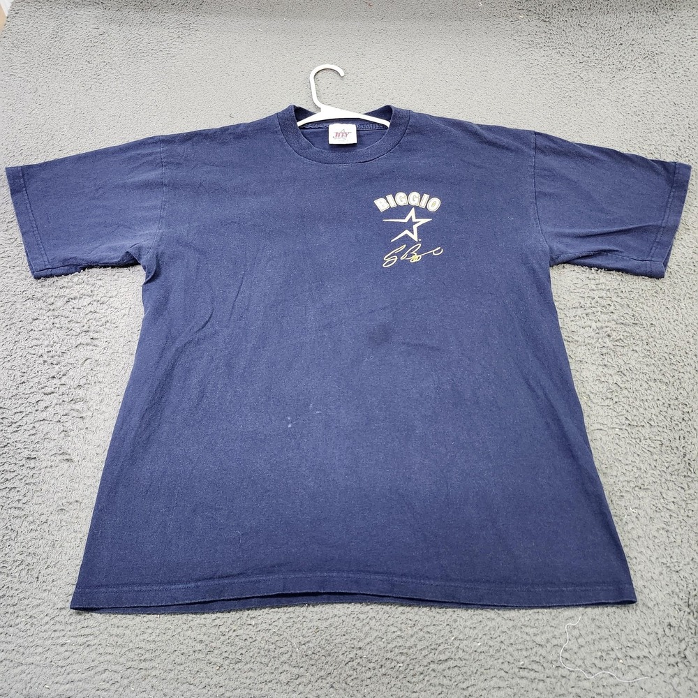 Vintage Houston Astros Shirt Mens XL Blue MLB Baseball Craig Biggio JOY Athletic